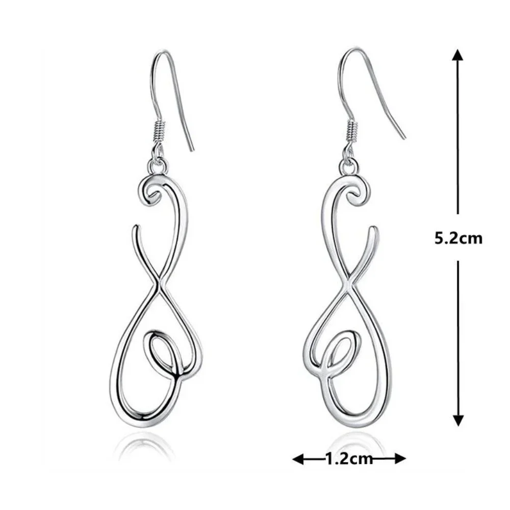 New 925 Sterling Silver Infinity Open Heart Drops